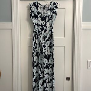 Loft flower print navy jumpsuit, XS